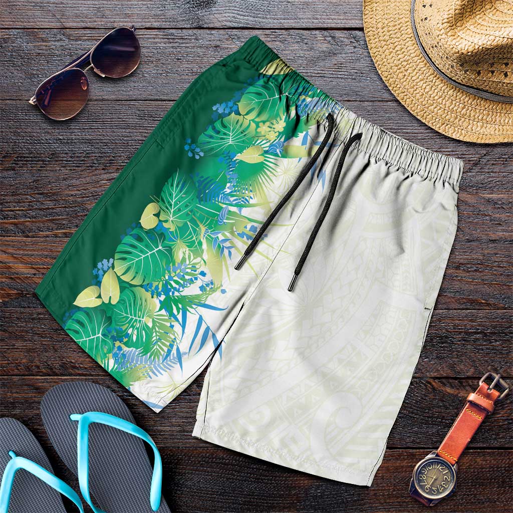 Hawaii Tropical Plant Omaomao Shorts for Men Vibrant Polynesian Pattern LT01 Green - Polynesian Pride