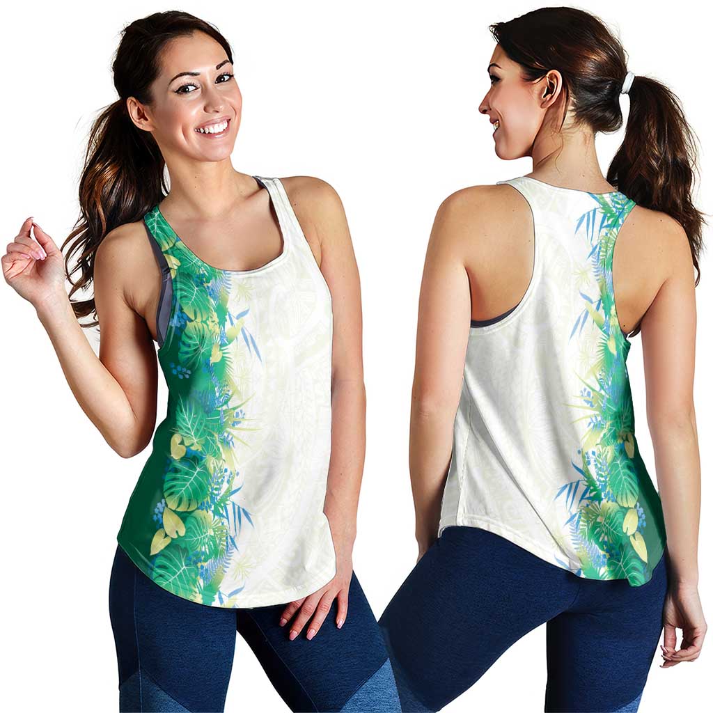 Hawaii Tropical Plant Omaomao Women Racerback Tank Vibrant Polynesian Pattern LT01 - Polynesian Pride