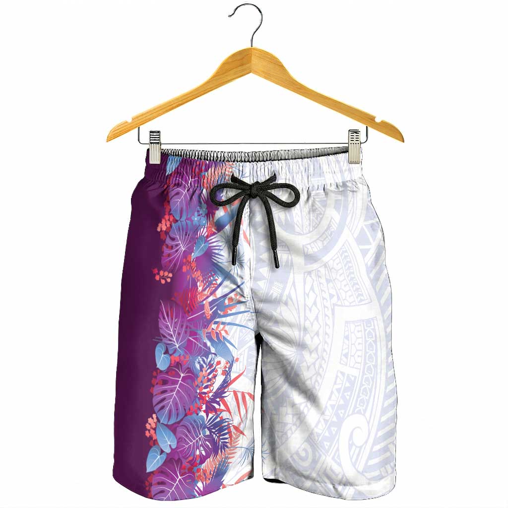 Hawaii Tropical Plant Poni Shorts for Men Vibrant Polynesian Pattern LT01 - Polynesian Pride