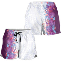 Hawaii Tropical Plant Poni Shorts for Women Vibrant Polynesian Pattern LT01 - Polynesian Pride