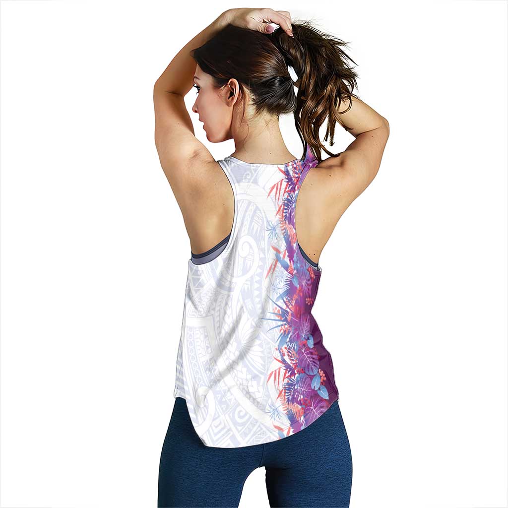 Hawaii Tropical Plant Poni Women Racerback Tank Vibrant Polynesian Pattern LT01 - Polynesian Pride