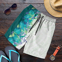 Hawaii Tropical Plant Teal Shorts for Men Vibrant Polynesian Pattern LT01 Teal - Polynesian Pride