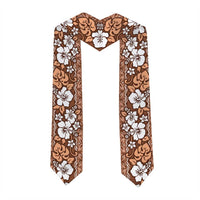 Hawaii Vintage Brown Hibiscus Tapa Pattern Graduation Stole LT05 - Polynesian Pride
