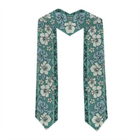 Hawaii Vintage Green Hibiscus Tapa Pattern Graduation Stole