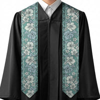 Hawaii Vintage Green Hibiscus Tapa Pattern Graduation Stole