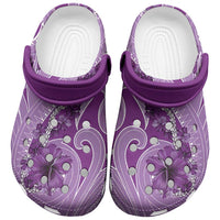 Hawaii Violet Hibiscus Pikake Lei Clogs Shoes - Polynesian Pride