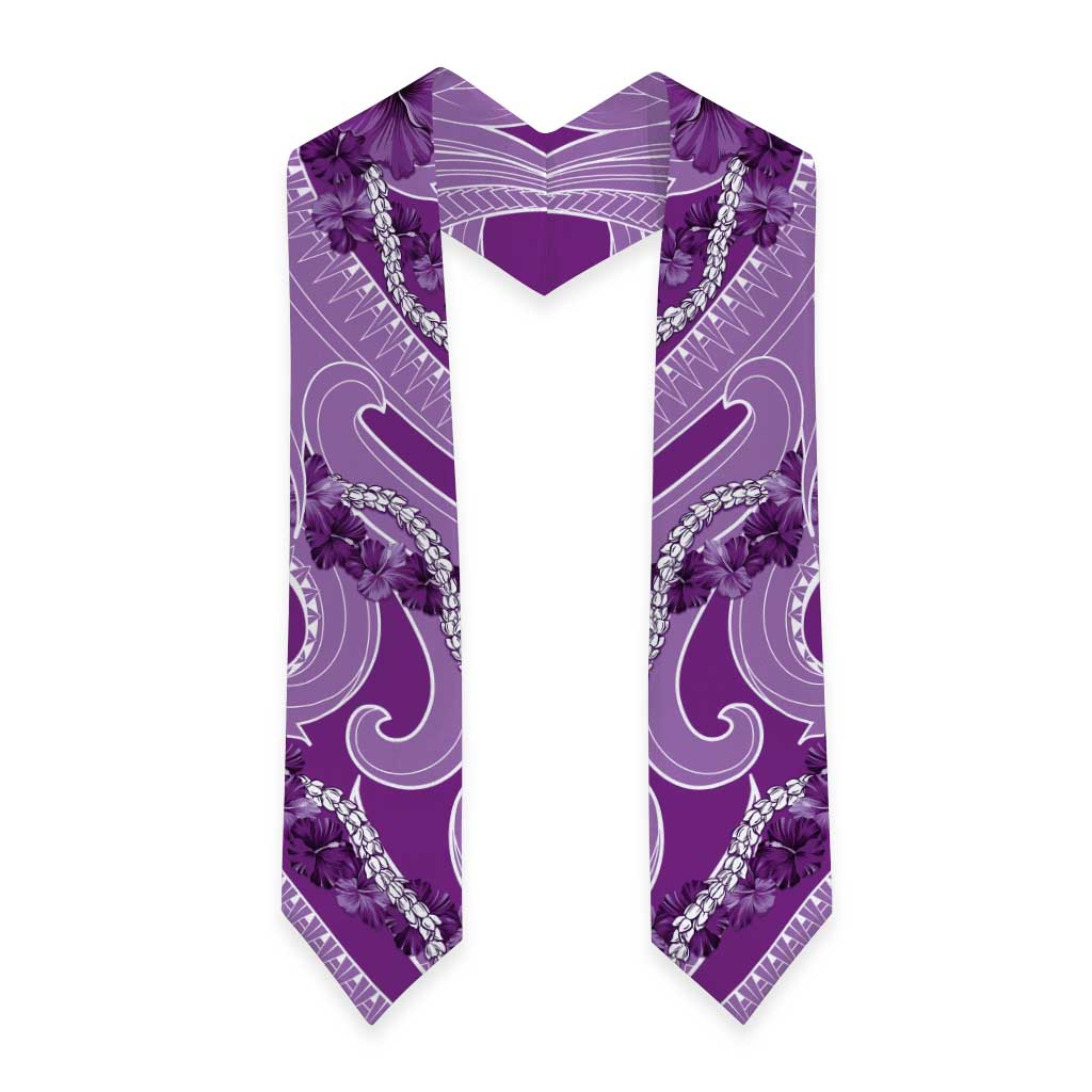 Hawaii Violet Hibiscus Pikake Lei Graduation Stole LT05 - Polynesian Pride