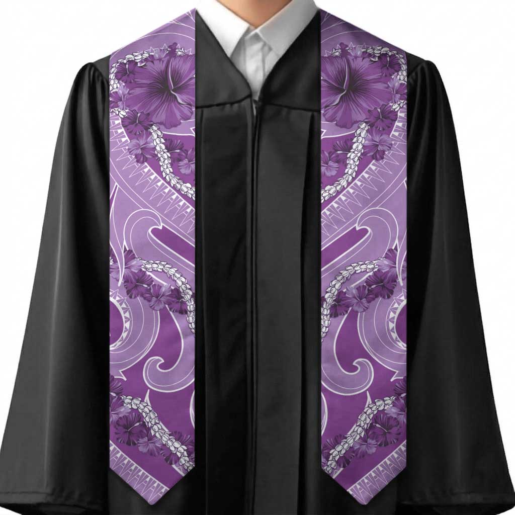 Hawaii Violet Hibiscus Pikake Lei Graduation Stole LT05 - Polynesian Pride
