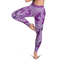 Hawaii Violet Hibiscus Pikake Lei Leggings - Polynesian Pride