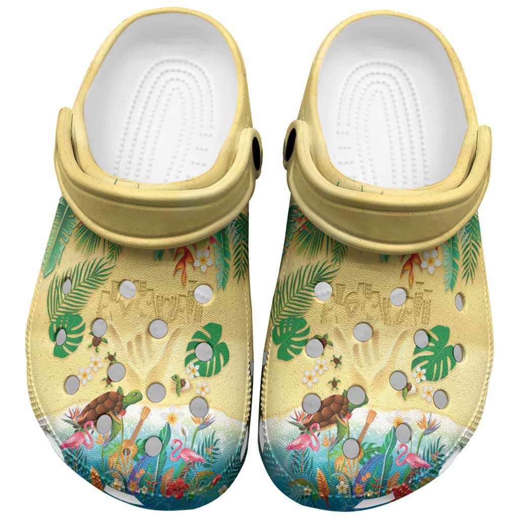 Hawaiian Alohawaii Clogs Shoes Tropical Plants and Animals on The Beach LT03 Multicolor - Polynesian Pride