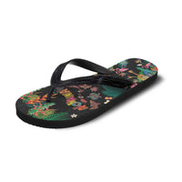 Hawaiian Alohawaii Flip Flops Tribal Sea Animals Tattoo and Tropical Plants - Polynesian Pride
