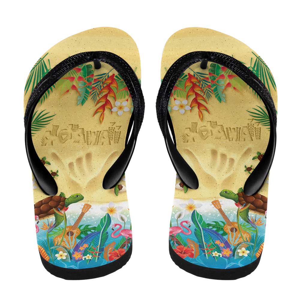 Hawaiian Alohawaii Flip Flops Tropical Plants and Animals on The Beach - Polynesian Pride