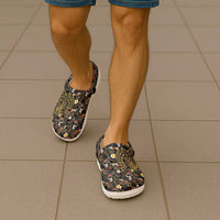 Hawaiian and Japanese Clogs Shoes Polynesian Tattoo with Japanese Culture Kintsugi Style LT03 - Polynesian Pride