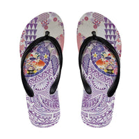 Hawaiian and Japanese Culture Together Flip Flops Tropical Honu with Japanese Elements Purple Color LT03 Purple - Polynesian Pride