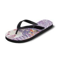 Hawaiian and Japanese Culture Together Flip Flops Tropical Honu with Japanese Elements Purple Color LT03 - Polynesian Pride