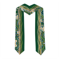 Hawaiian Art Flower Tribal with Lei Graduation Stole Palaka Pattern Green Color LT03 - Polynesian Pride