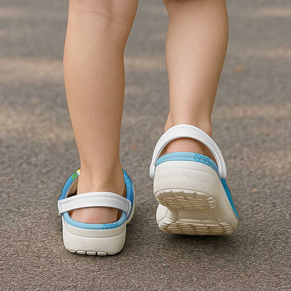 Hawaiian Funny Pineapple Surfing Clogs Shoes Beach with Tribal Kakau and Plumeria LT03