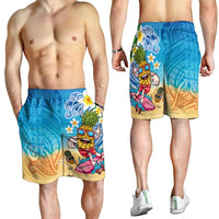 Hawaiian Funny Pineapple Surfing Shorts for Men Beach with Tribal Kakau and Plumeria LT03 - Polynesian Pride