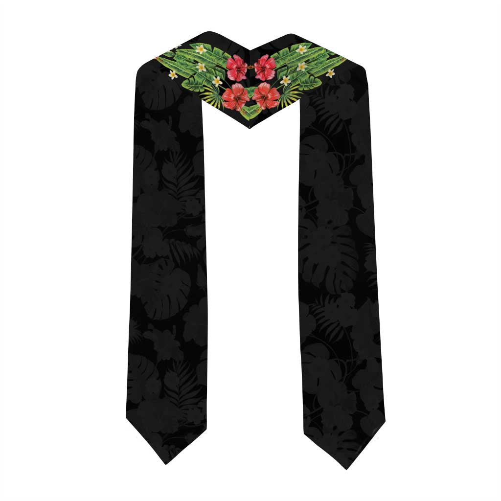 Hawaiian Hibiscus Plumeria Graduation Stole Tropical Leaves LT01 - Polynesian Pride