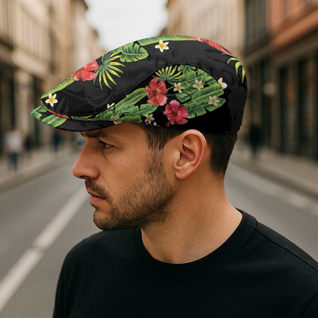 Hawaiian Hibiscus Plumeria Jeff Hat Tropical Leaves LT01 - Polynesian Pride
