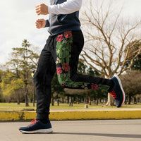 Hawaiian Hibiscus Plumeria Jogger Pants Tropical Leaves LT01 - Polynesian Pride
