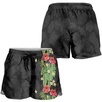Hawaiian Hibiscus Plumeria Shorts for Women Tropical Leaves LT01 - Polynesian Pride