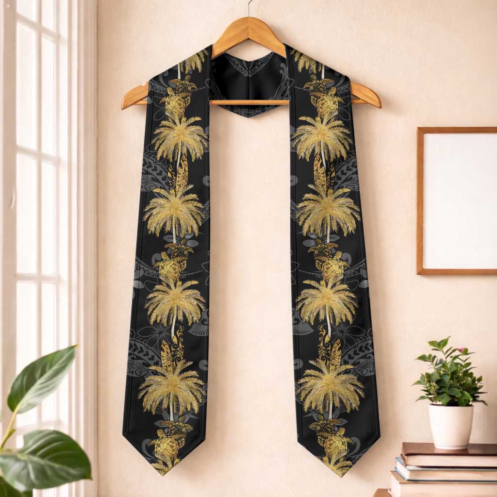 Hawaiian Honu And Surfboards Graduation Stole Gold Style LT05 One Size Gold - Polynesian Pride
