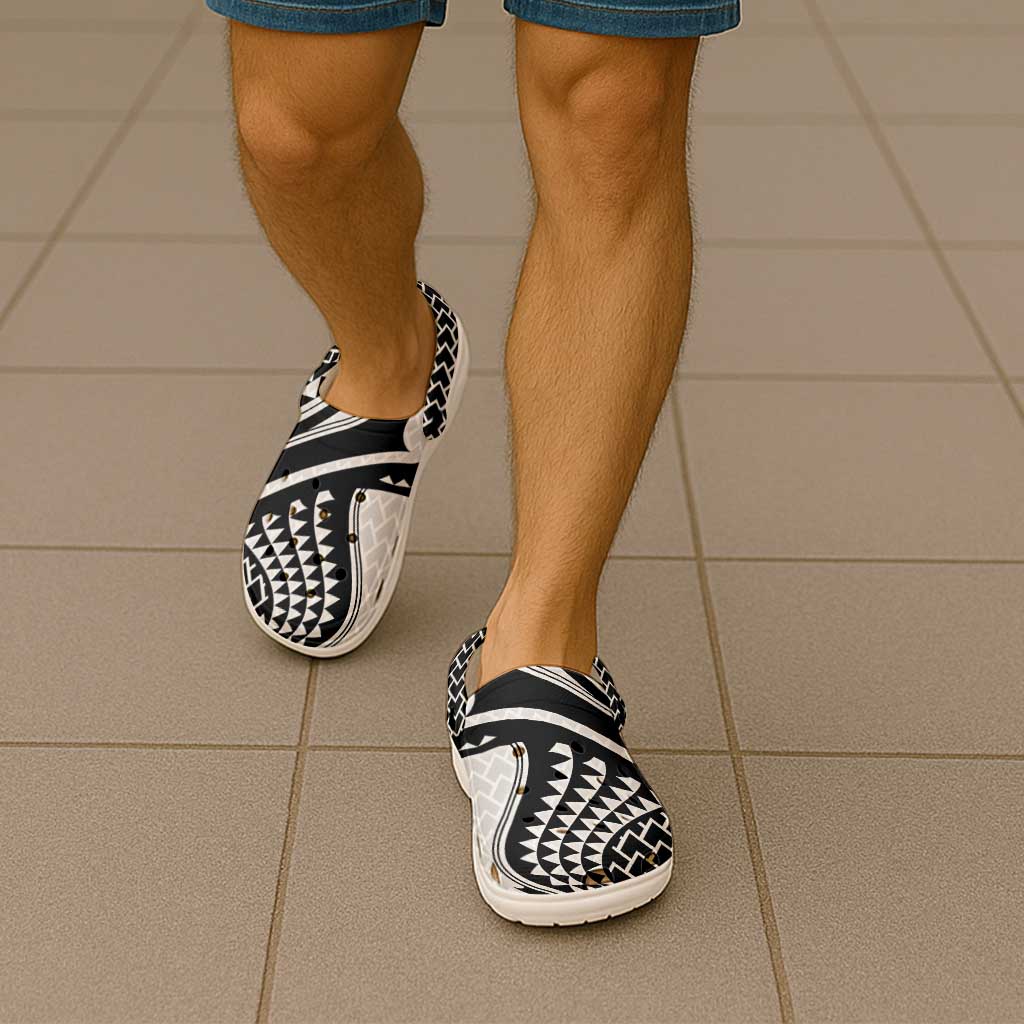 Hawaiian Kakau Art Tattoos Aquaman Style Clogs Shoes White Version - Polynesian Pride