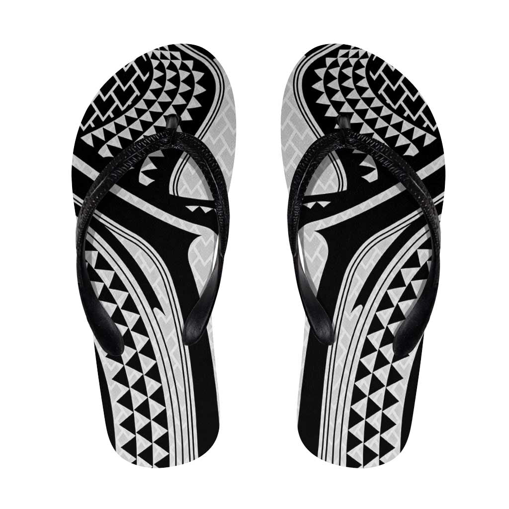 Hawaiian Kakau Art Tattoos Aquaman Style Flip Flops White Version - Polynesian Pride