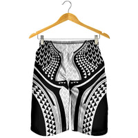 Hawaiian Kakau Art Tattoos Aquaman Style Shorts for Men White Version - Polynesian Pride