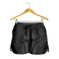 Hawaiian Kakau Art Tattoos Aquaman Style Shorts for Women Black Version - Polynesian Pride