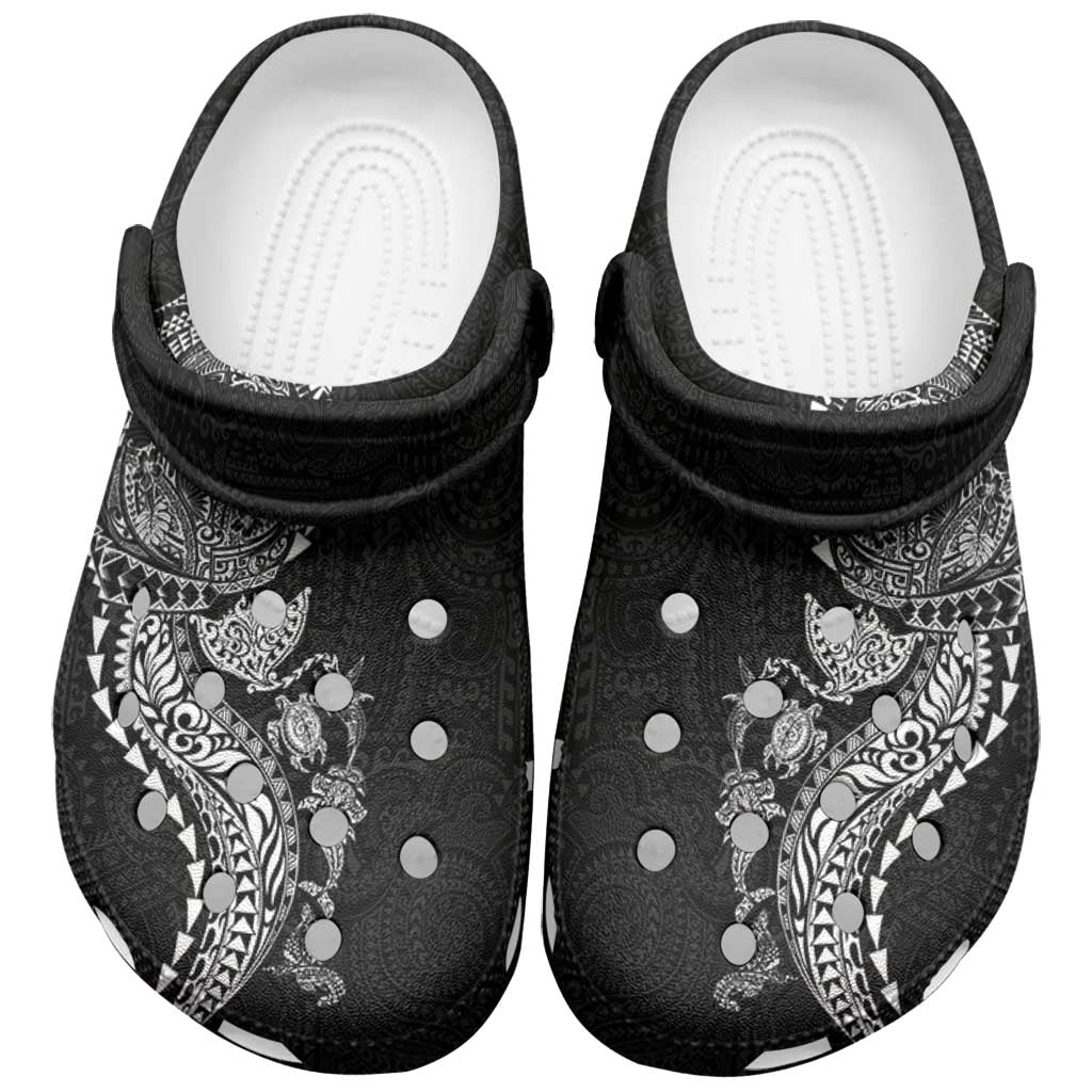 Hawaiian Kakau Tribal Sea Animals Tattoos Clogs Shoes Black Color LT03 Black - Polynesian Pride
