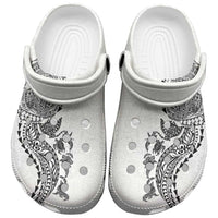 Hawaiian Kakau Tribal Sea Animals Tattoos Clogs Shoes White Color LT03 White - Polynesian Pride