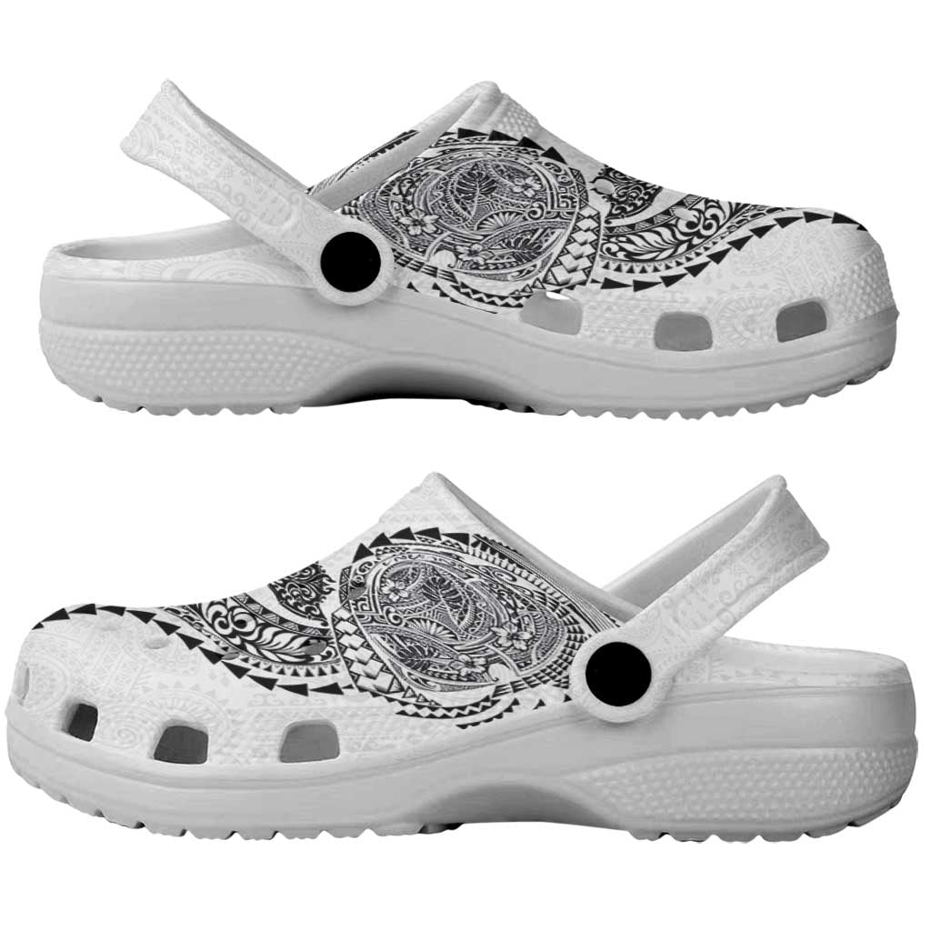 Hawaiian Kakau Tribal Sea Animals Tattoos Clogs Shoes White Color LT03 - Polynesian Pride