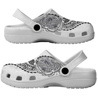 Hawaiian Kakau Tribal Sea Animals Tattoos Clogs Shoes White Color LT03 - Polynesian Pride