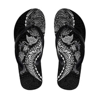 Hawaiian Kakau Tribal Sea Animals Tattoos Flip Flops Black Color LT03 Black - Polynesian Pride