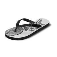 Hawaiian Kakau Tribal Sea Animals Tattoos Flip Flops White Color LT03 - Polynesian Pride