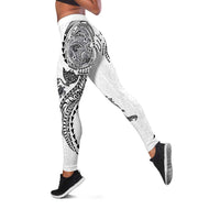 Hawaiian Kakau Tribal Sea Animals Tattoos Leggings White Color LT03 White - Polynesian Pride