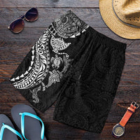 Hawaiian Kakau Tribal Sea Animals Tattoos Shorts for Men Black Color