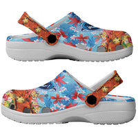 Hawaiian Love-Couple Dolphins and Flamingos Clogs Shoes - Polynesian Pride