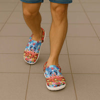 Hawaiian Love-Couple Dolphins and Flamingos Clogs Shoes - Polynesian Pride
