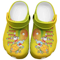Hawaiian Mango Mele Kalikimaka Clogs Shoes Santa Claus Surfing with Mango Christmas Turtle LT03 Multicolor - Polynesian Pride