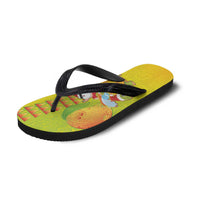 Hawaiian Mango Mele Kalikimaka Flip Flops Santa Claus Surfing with Mango Christmas Turtle LT03 - Polynesian Pride