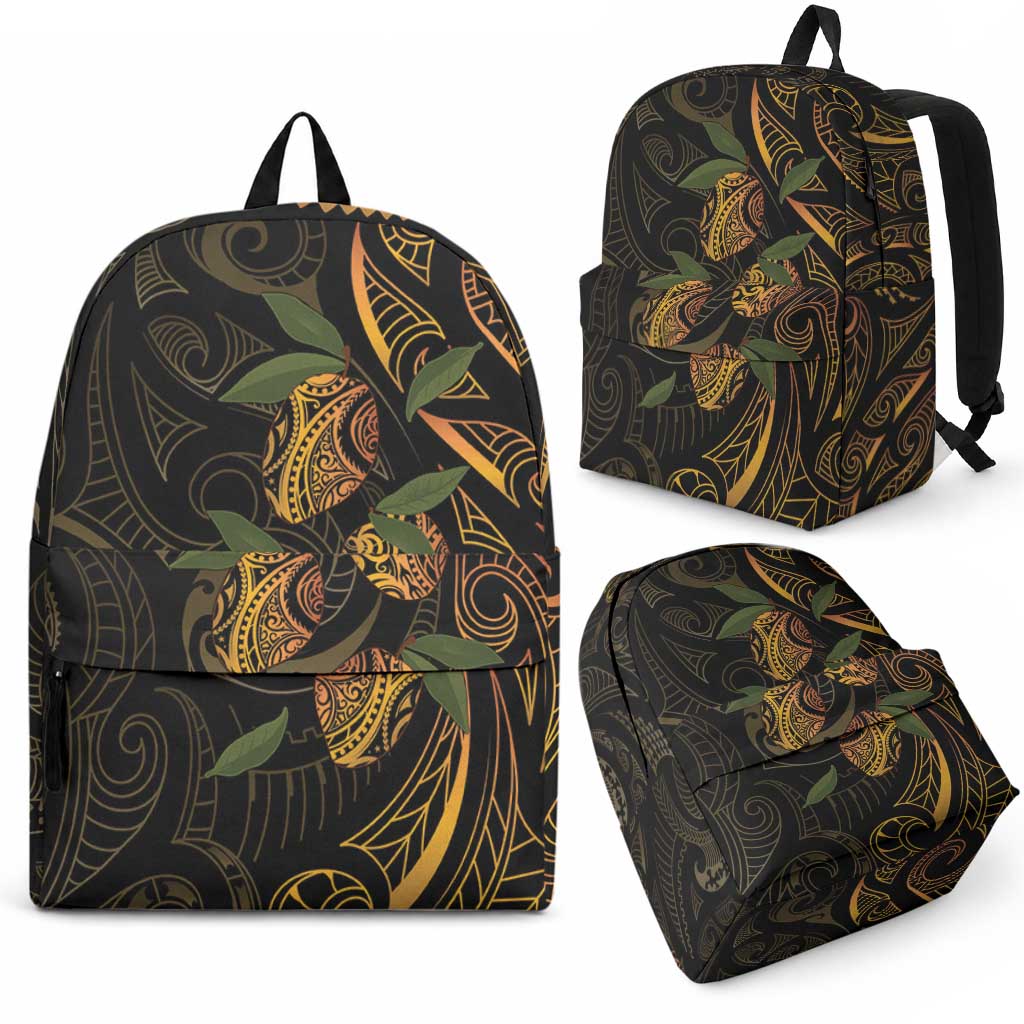 Hawaiian Mango Tribal Tattoo Backpack Gold Pacific Traditional Pattern LT9 - Polynesian Pride