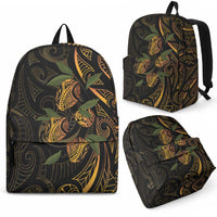 Hawaiian Mango Tribal Tattoo Backpack Gold Pacific Traditional Pattern LT9 - Polynesian Pride