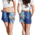 Hawaiian Mele Kalikimaka Shorts for Women Funny Santa on Whale Island with Kakau Tattoos - Polynesian Pride
