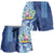 Hawaiian Mele Kalikimaka Shorts for Women Funny Santa on Whale Island with Kakau Tattoos - Polynesian Pride