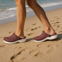 Hawaiian Monk Seal and Whale Clogs Shoes Kakau Tribal Pattern Red Color LT03 - Polynesian Pride