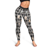 Hawaiian Ocean Seashells Leggings Black Palaka Pattern LT01 - Polynesian Pride