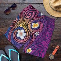 Hawaiian Octopus Tattoo and Frangipani Shorts for Men LT03 Purple - Polynesian Pride